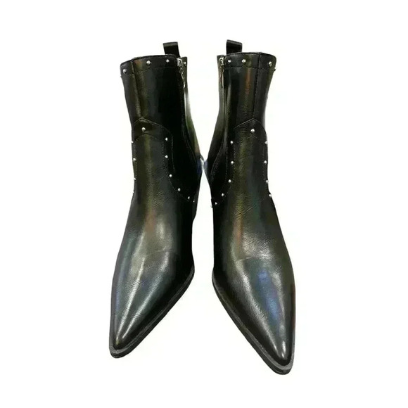 Truffle Collection Black Studded Boots With Block Heel, Size 40 EUR, EUC - Picture 4 of 12